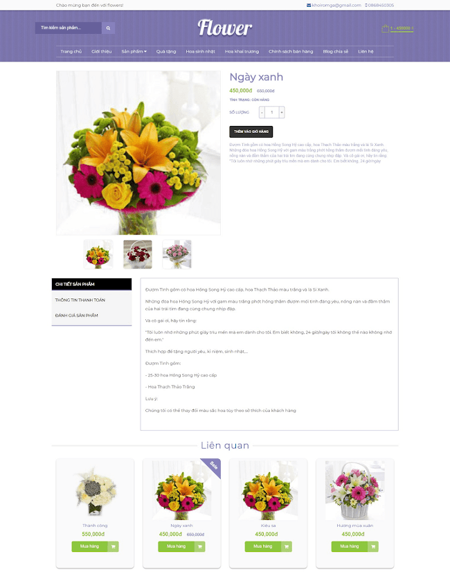 Template blogspot bán hàng Flower Shop